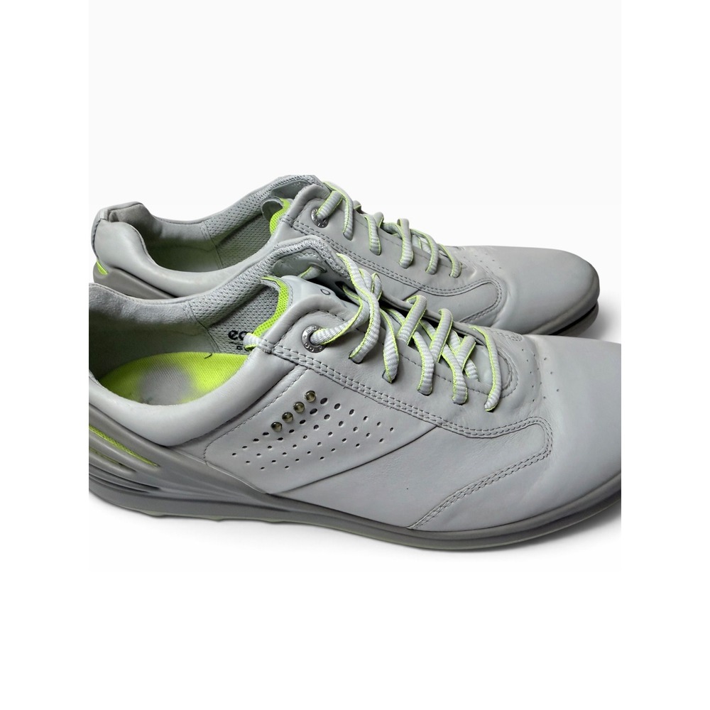ECCO BIOM Hybrid 2 Golf Shoes Mens Grey Lime Green Leather Spikeless Size 44